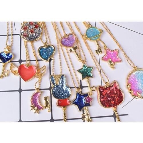 5Pcs Cabochon Base Setting Key Frame Pendant Bezel Setting DIY UV Resin Charms