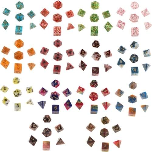 7pcs Polyhedral Dices Table Board Games Party KTV for Dungeon and Dragons Polyhedral Dice Games Home Decoration Crafts