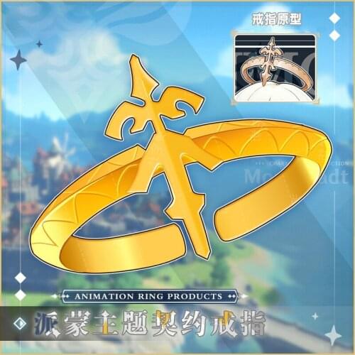 Anime Game Genshin Paimon Impact Halo Theme Circlets Finger Ring Titanium Steel Jewelry Cosplay Prop Accessories For Gift