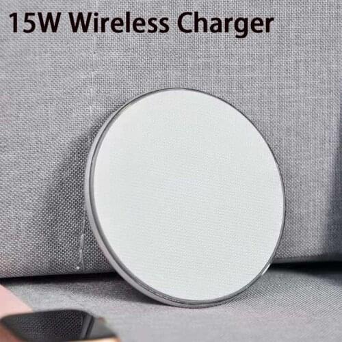 15W Qi Wireless Charger Pad For IPhone 12 Fast Wirless Charging For Samsung Galaxy Phone Qi Non-slip Surface Wireless Charger