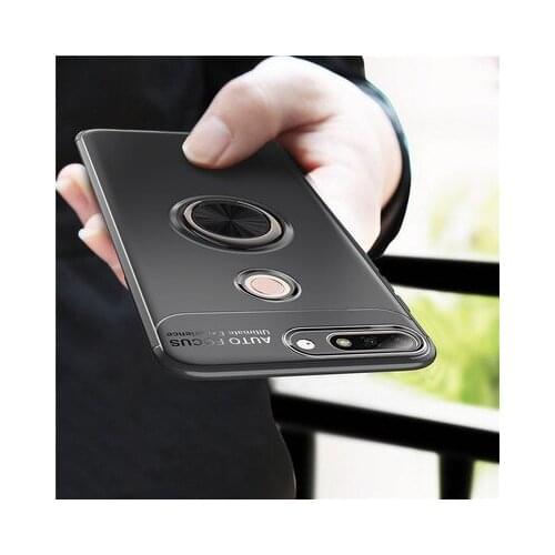 For Huawei Y9 2018 Case Luxury Soft Silicone With Stand Ring Shockproof Protective Back Cover cases for huawei y9 2018 shell