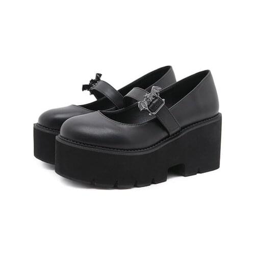 Dropshipping New 2021 Women Creepers Flats Platform JK Mary Jane Student Goth Ladies Loafers Shoes Lolita Plus Size 41 42 43