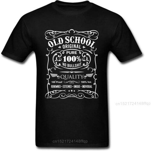 Old School T-shirt Black White Tee Shirt Men Cotton Tshirt Letter Print T Shirts No Bullshit Clothes Funny Students Tops Custom