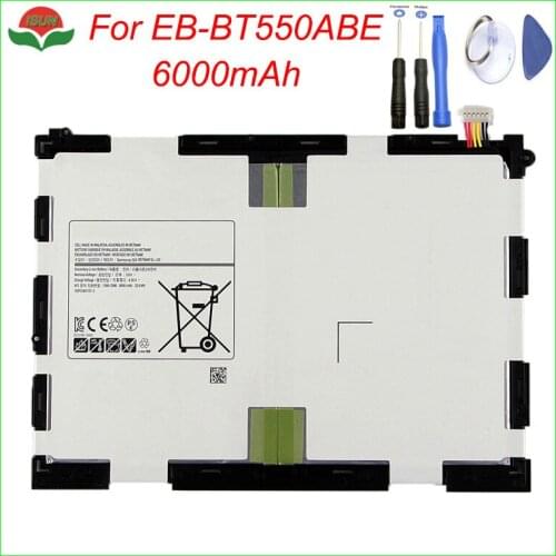 ISUN 6000mAh Replacement Battery EB-BT550ABA For Samsung GALAXY Tab A 9.7 P550 T550 T555C P555C Authentic Tablet Batteries +tool