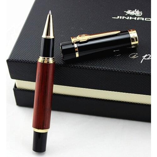 Jinhao 650 High Quality Fashion Wooden with Gold Clip Rollerball Pen 0.7mm Luxury Metal Gift Pen for Business Ballpoint Pens