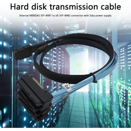 Power cable for Mini SAS 36 Pin SFF-8087 to 4 SAS 29 Pin SFF-8482 Cable with 15P SATA Power Supply Adapter Cord Cable