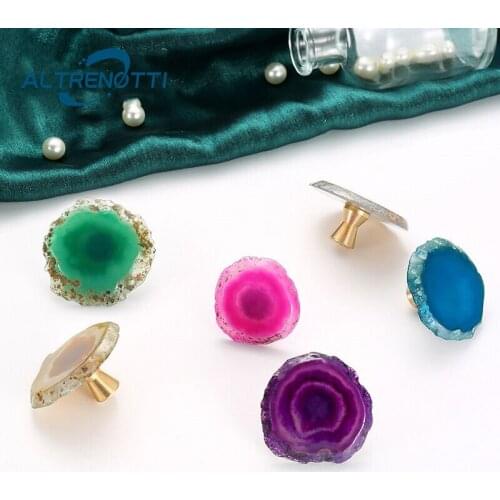 Handle Cabinet Furniture Natural Stone Luxury Colorful Kitchen Cupboard Knob Kids Room Drawer Wardrobe Nordic Door Pull Hardware