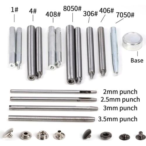 Metal Snap Button Manual Installation Mold 15mm 12.5mm 10mm Windbreaker Button Jacket Snap Button Installation Tools Punch Tool