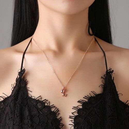 Cute Cartoon Deer Pendant Christmas Gift Thin Chain Rose Golden Silver Plated Necklace For Women