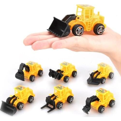 Simulation Mini Engineering Vehicle Toy Bulldozer Excavator Children Sliding Engineering Car Toy Baking Decoration Gift