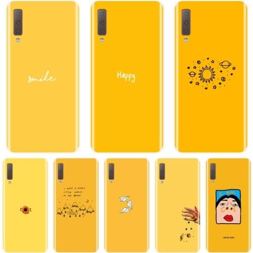 Soft Phone Case For Samsung Galaxy A3 A5 A7 2016 2017 Yellow Space Silicone Back Cover For Samsung Galaxy A6 A8 Plus 2018 A5 A7