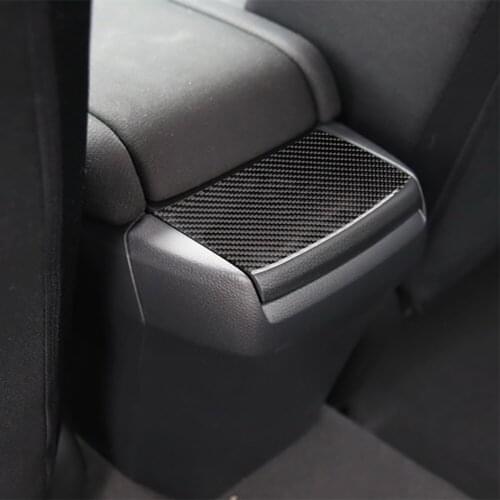 Car Interior Decoration Stickers Rear Storage Box Cover Trim for Honda Civic 2016-2019 Carbon Fiber Stylish Decal Accessories