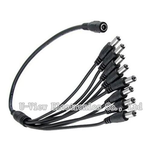 NCHTEK DC 1 Female to 8 Male Power Splitter Adapter Cables For CCTV Camera/Free Shipping/10PCS