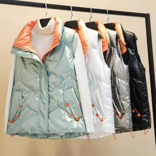 New Fashion 2021 Winter Girl Vests For Women Coat Warm Waistcoat Female Casual Ladies Sleeveless Outerwear White