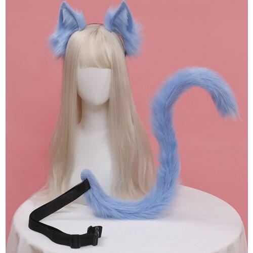 Anime Lolita Fox Cat Ear Hair Hoop Headwear Hairbands Cat Tails Cosplay Costume Headband Props Anime Cosplay