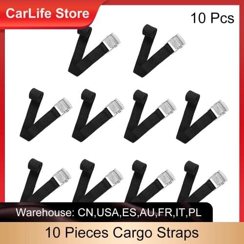 10 Pieces Cargo Straps With Fastening Buckle Polyester Fiber Fixing Kit For Motorcycle Car Bicycle Frame Luggage Cargo Strap