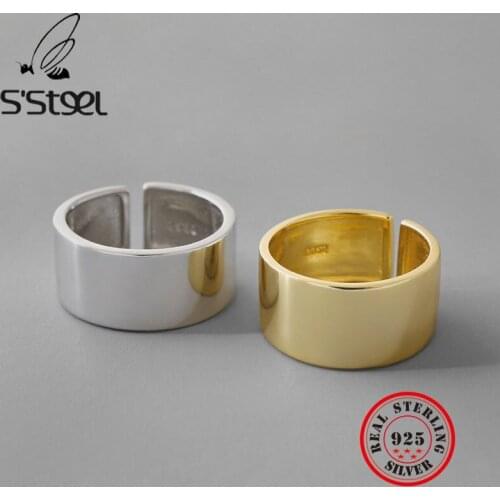 SSTEEL 925 Sterling Silver Rings For Women Simple Gold Ring Anillos De Plata 925 De Ley Mujer Bijoux Femme 2019 Fine Jewelry