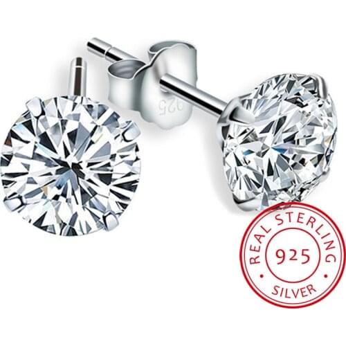 LEKANI Crystal From Swarovski Fashion Genuine 925 Sterling Silver Stud Earrings For Women Wedding Fine Jewelry Gift