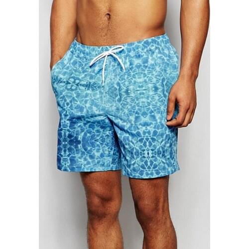 Blue ripple print breathable sexy men swimwear 2021 new men swimming party pool beach shorts men bikinis surf swimsuit beachwear