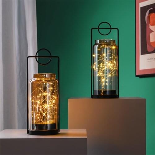 Nordic Wrought Iron Glass Cover Romantic Wind Light Creative Decoration Crafts Cafe Desktop Home Decoration Accessories