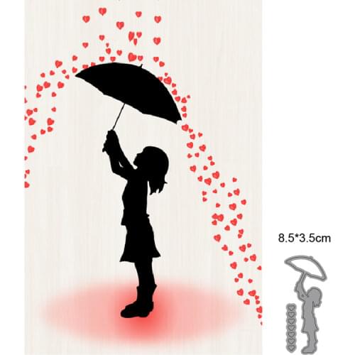 Metal Cutting Dies Stencils dies hearts umbrella girl Die Cut Mold Scrapbooking embossing dies decoation Paper Craft knife mould