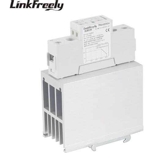 TRA48D80H Heat Sink SSR Solid State Relay Din Rail 80A DC AC 5V 12V 24V 32VDC Input 42-480VAC Output Automation Relay Switch