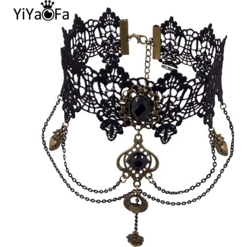 YiYaoFa Vintage Choker Necklace Gothic Jewelry False Collar Statement Necklace for Women Accessories Lady Party Jewelry GN-14