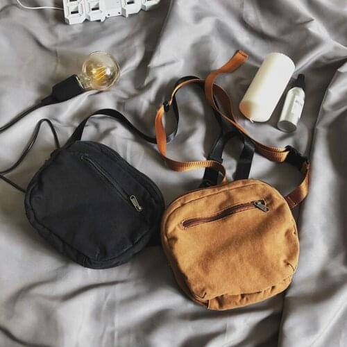 Womens Korean Canvas Shoulder Bag Woman Messenger Bags 2020 Small Mobile Phone Bag Purses Crossbody Bags for Girl Handbags