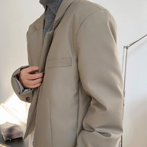 2020 Winter Thickened Minimalist Turn Down Collar Long-sleeved Women Short Jackets Solid Color Cotton Padded Blazer C590