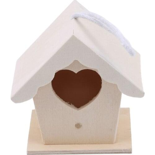1pc Wooden Garden Bird Cage Home Balcony Decoration Birdhouse Bird Cage Parrot Wall Mounted Hanging Diy Craft Bird House Gaiola