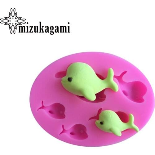 1pcs UV Resin Jewelry Liquid Silicone Dolphins Mold Animal Whale Charms Molds For DIY Intersperse Decorate Making Jewelry