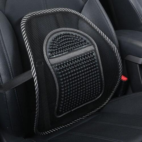 1pc Universal Car Waist Back Auto Seat Chair Back Support Massage Mesh Cushion Summer Seat Breathable Interior Cushion Supplies