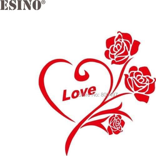 10 x Beautiful Flower Love Rose Creative Auto Decal Cartoon Car Sticker Bumper Body Decal Creative Pattern Vinyl