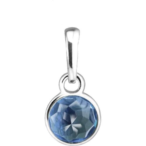 100% 925 Sterling Silver Charms December Droplet Hanging Beads for Jewelry Making Fits DIY Bracelets Berloques kralen