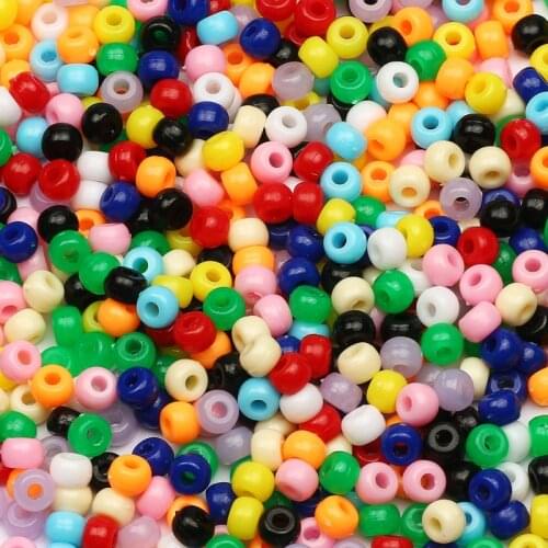 200pcs 3*5mm Mixed Color Acrylic Round Beads Loose Spacer Seed Beads For Jewelry Making Handmade Diy Bracelet Necklace Supplies