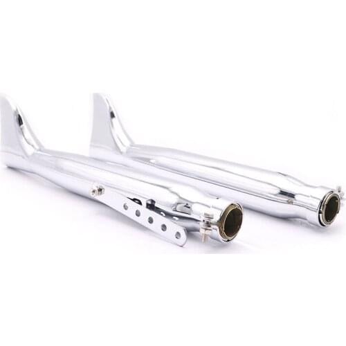 2X Universal Motorcycle Retro Fishtail Exhaust Mufflers Silencer Pipe For Harley Honda Yamaha Suzuki Chopper