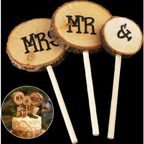 3Pcs Wedding Cake Topper Mr&Mrs Date Cake Toppe Wedding Cake Topper Party Anniversary Decor Supplies