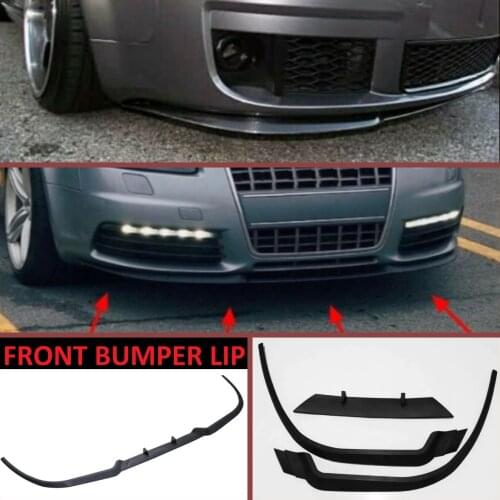 For Audi A6 C6 S6 RS6 S-Line CUPRA R Front Bumper Lip Universal 3pcs Diffuser Black Bumper Lip Spoiler Body Kit Tuning Protector