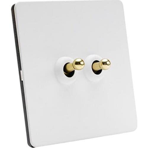 4 pcs 86 type home improvement switch white retro stainless steel paint panel switch