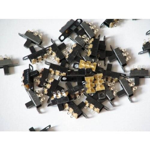 50 Pcs 5mm Height Knob 3 Pin 2 Position 1P2T SPDT Panel Slide Switch 0.5A 50V DC SS-12F15-G5