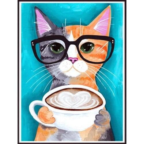 Diamond Embroidery Cat,5D DIY Full Diamond Painting Patterns Rhinestone Gifts,Crystal Diamond Mosaic Cross Stitch Wall Decor