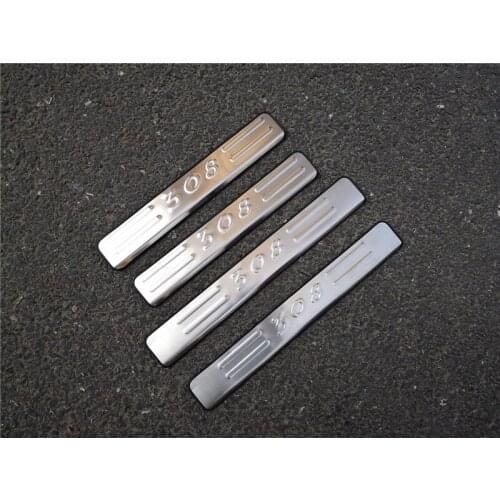 Car styling for Peugeot 308 stainless steel Car Scuff Plate/Door Sill Door Sill door cover outside door sill plate