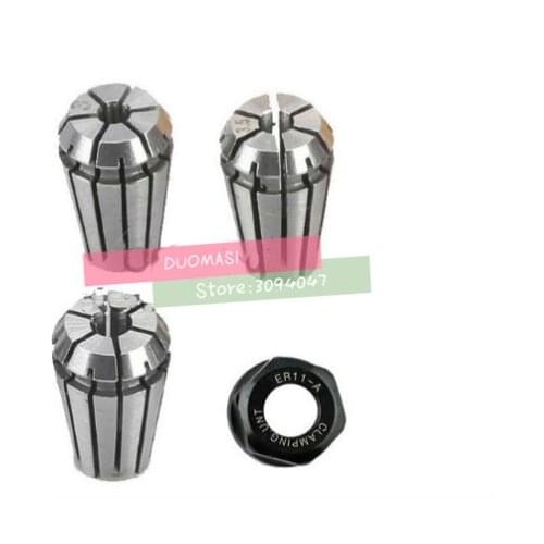 Free shipping, 3pcs ER11 collets 3.175mm ,4mm,6mm+1pcs ER11A Nut for CNC milling lathe tool, collets clamping and nuts