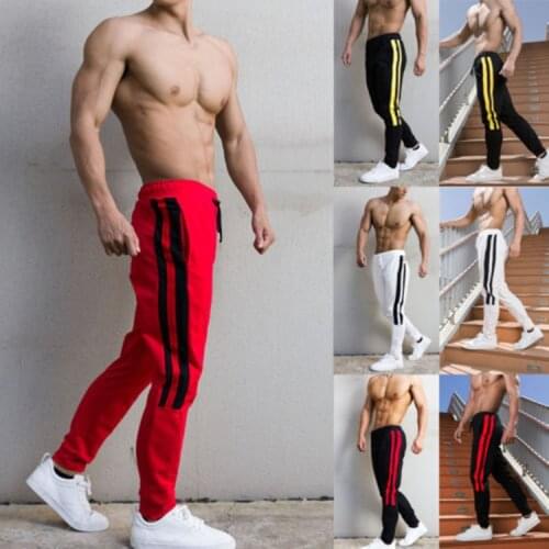 Fashion Casual Sports Mens Pants Color Matching Slim Trousers Spring and Autunm Full Length Pencil Pants 3XL