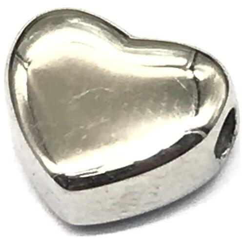 316l Stainless Steel 2mm Small Hole Hearts Beads Spacer Charm Beads DIY Beaded Bracelet Accessories For Jewelry Making