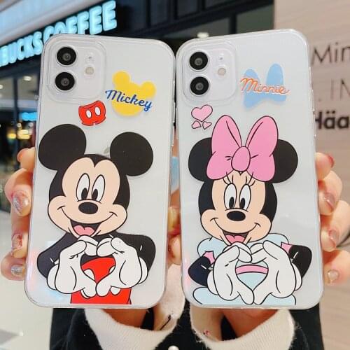 Disney Mickey Minnie phone case is suitable for iPhone 12Pro 11Pro Max X Max 7 Plus Clear Planet Phone Cases Soft TPU Back Cover