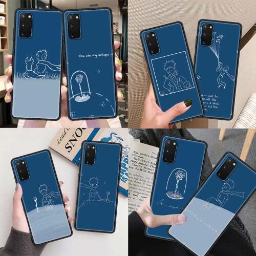 Black Soft Case For Samsung Galaxy S20 FE S21 Ultra S10 Plus Phone Cover S9 S8 S10e S7 Edge Silicone Shell Lovely Little Prince