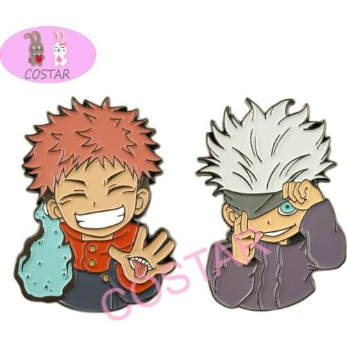 COSTAR Anime Jujutsu Kaisen Itadori Yuji Gojo Satoru Fashion Mental Brooch Bag Clothing Accessories