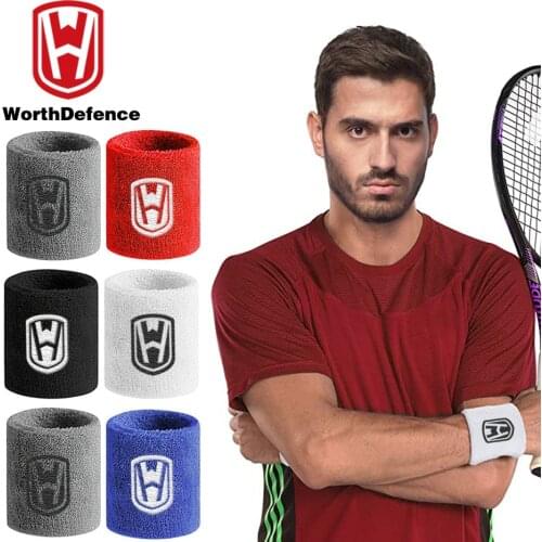 Worthdefence 1 Pair Elastic Wristband Support Cotton Wrist Brace Wraps for Basketball Men Women Gym Fitness Weightlifting Tennis