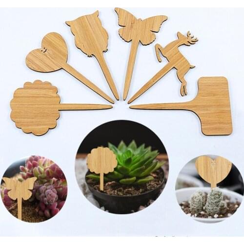 10pcs T-Type Bamboo Plant Labels Eco-Friendly Wooden Plant Sign Tags Garden Markers for Seed Potted Herbs Flowers Tools